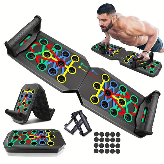Foldable Push Up Board – Portable Workout System for Full Body Training, Home Gym Equipment, Fitness Gift for Men